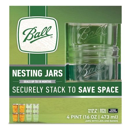 Ball Ball Wide Mouth Nesting Jar 16 oz 4 pk 2134924